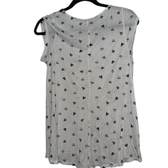 Disney X LC Lauren Conrad Womens S Printed Top With Scalloped Collar - Picture 6 of 8